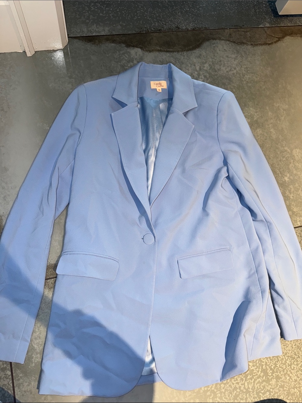 Camila Coelho Light Blue Single-Button Women's Blazer